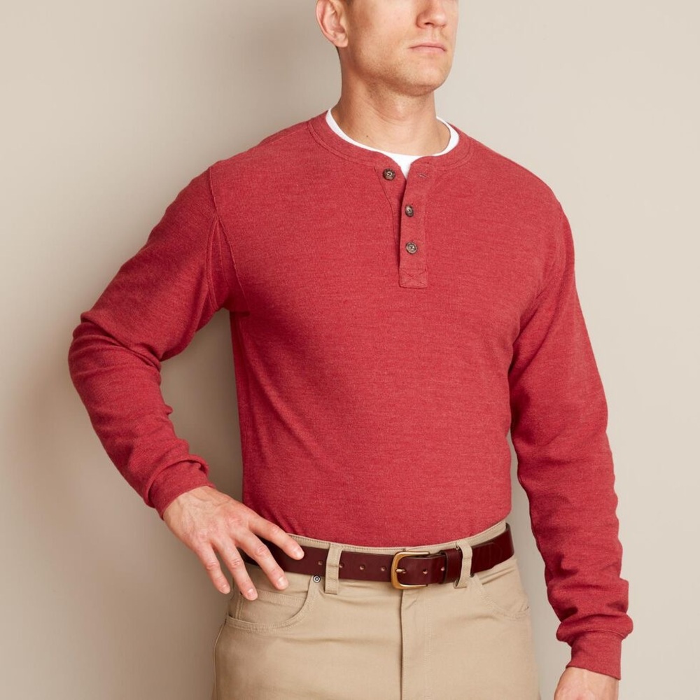 Duluth Trading Company Men’s Burly Thermal Henley Shirt Size 2XL Relaxed Fit
